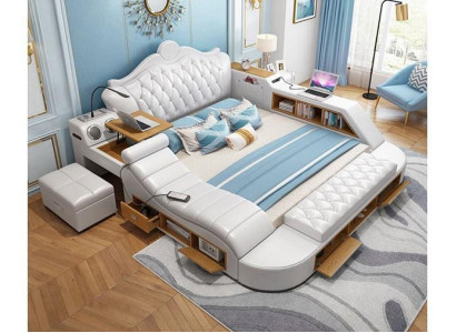 Multifunction bed Chesterfield double luxury design bed 180x200 USB